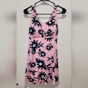 Buzz Swimwear Floral Pink One-Piece Swimsuit / Swim Dress Size - M